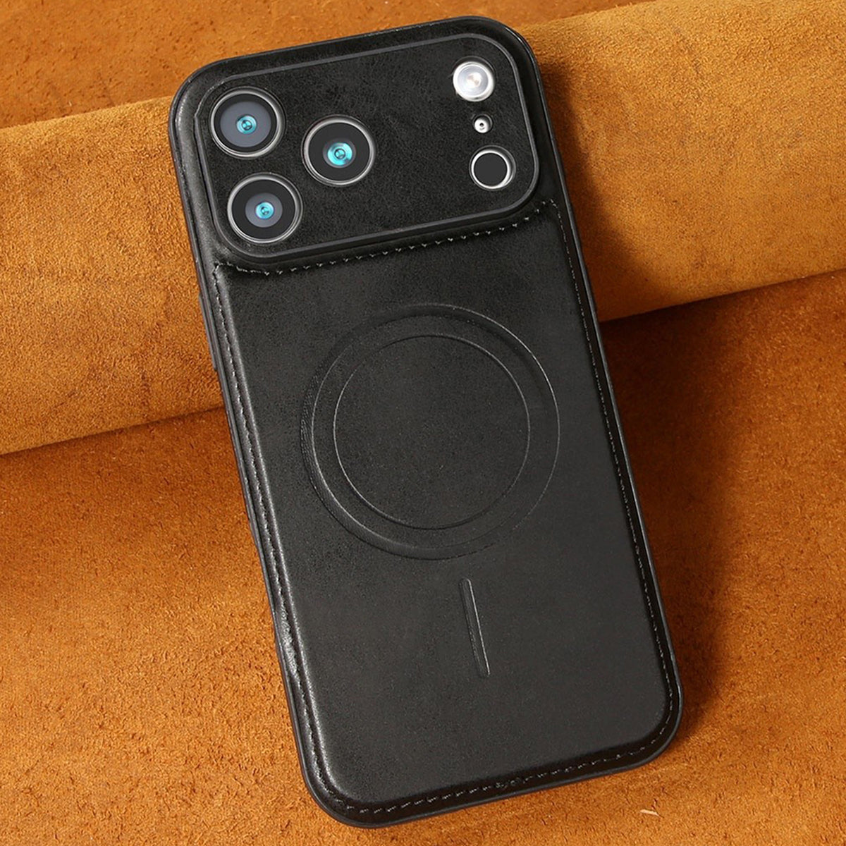 Retro PU Leather Magnetic Phone Case Compatible with iPhone 17 Series, Built‑in Mag‑Safe Magnets, Camera Raised Protection Shockproof Slim Cover