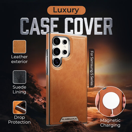 Leather Exterior and Suede Interior Luxury Case Cover for Samsung S Series