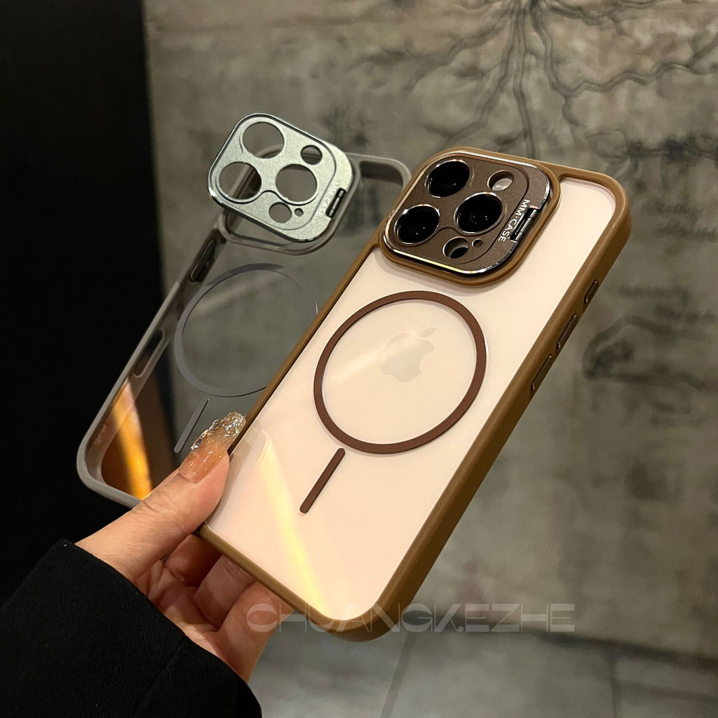 Aluminum Folding Lens Protective Frame Transparent Case Cover for iPhone