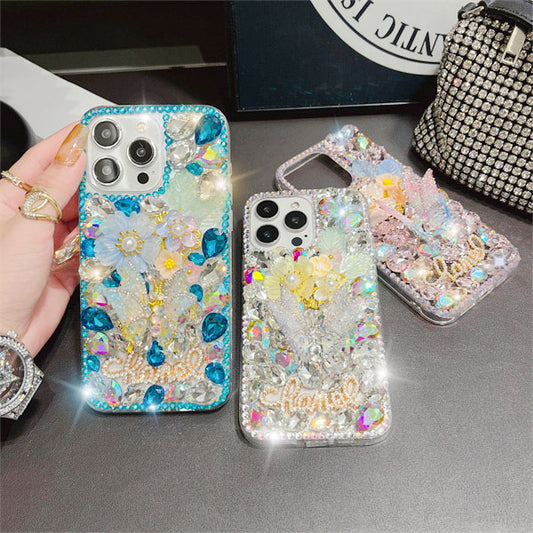 Cubic Crystal Flower Case Cover for iPhone