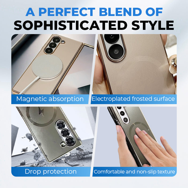 Electroplated Frosted Magnetic Case Cover for Samsung Fold Series