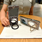 Folding Mirror Glitter Case Cover for Samsung Flip Series