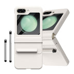 Leather Hinged Protective with Pen Slot Case Cover for Samsung Flip Serie