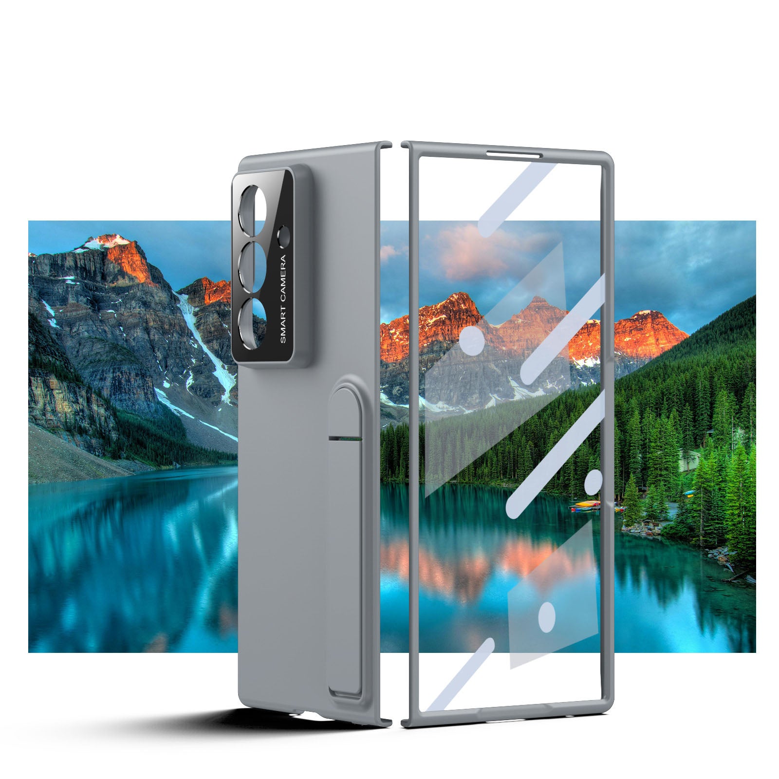 Hidden Folding Stand Frosted Case Cover for Samsung Fold Series