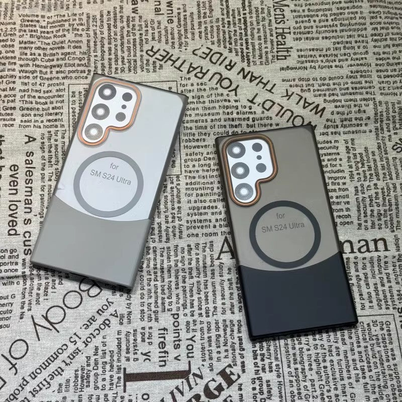 Two-Color Splicing Magnetic Frosted Case Cover for Samsung S Series