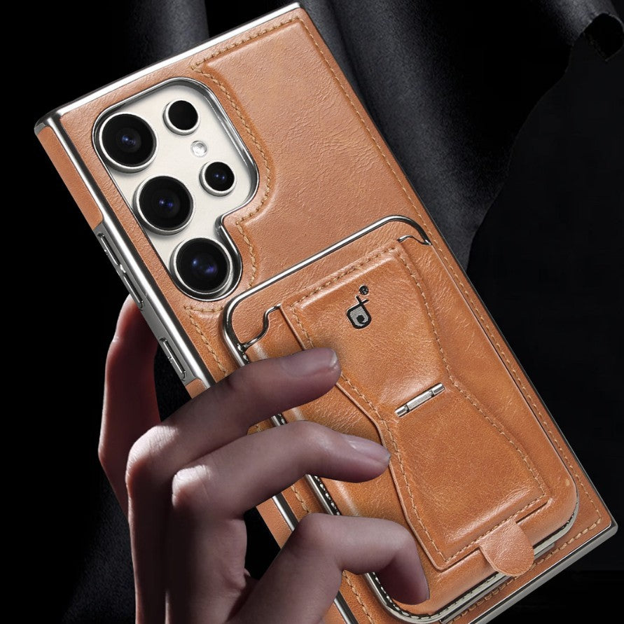 Leather Magnetic Card Case Cover for Samsung S Series