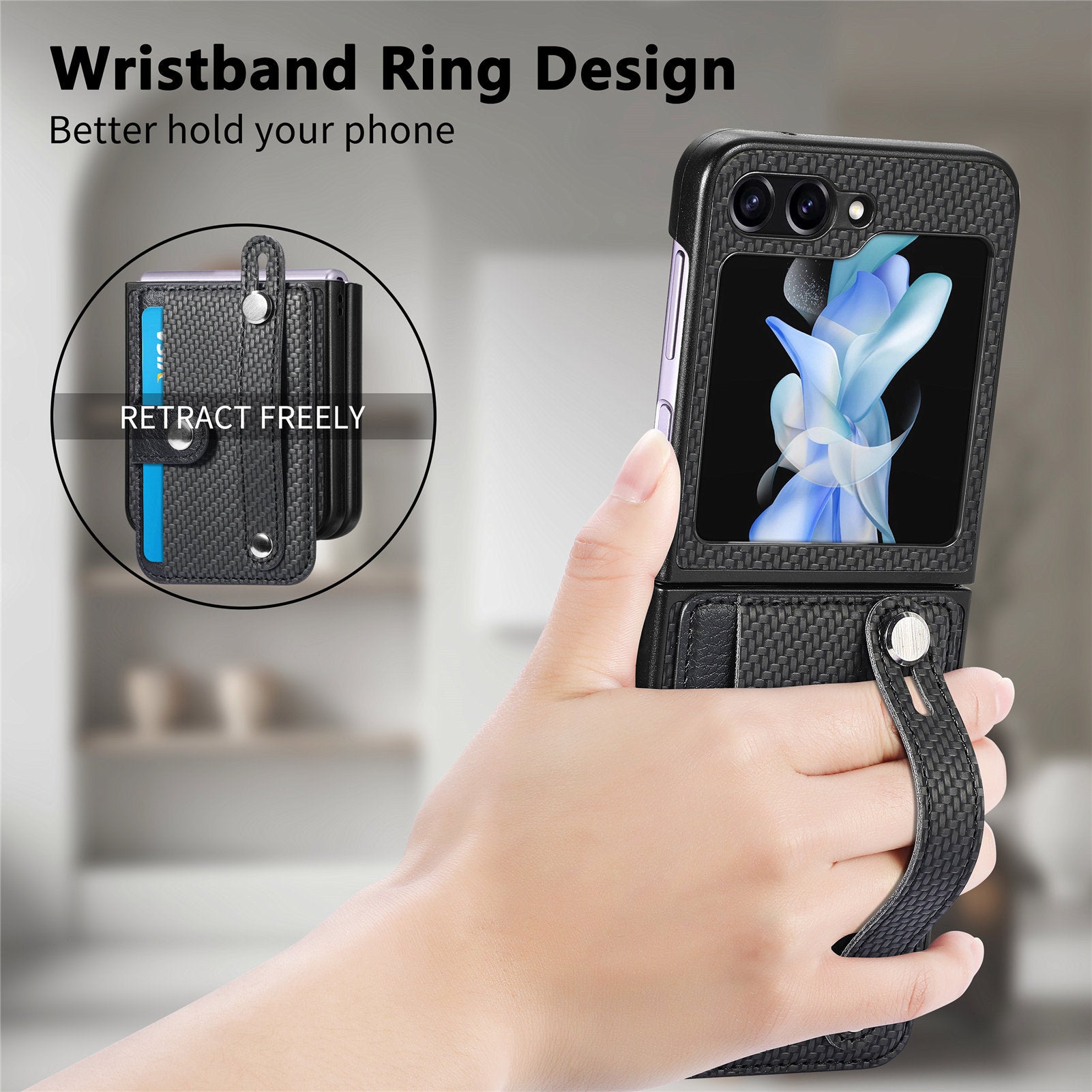 Braided Wristband Case Cover for Samsung Flip Serie