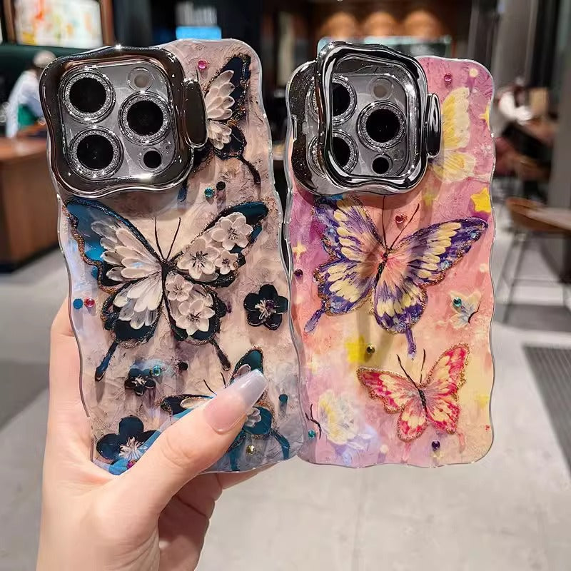 Oil Painting Style Butterfly Case Cover for iPhone