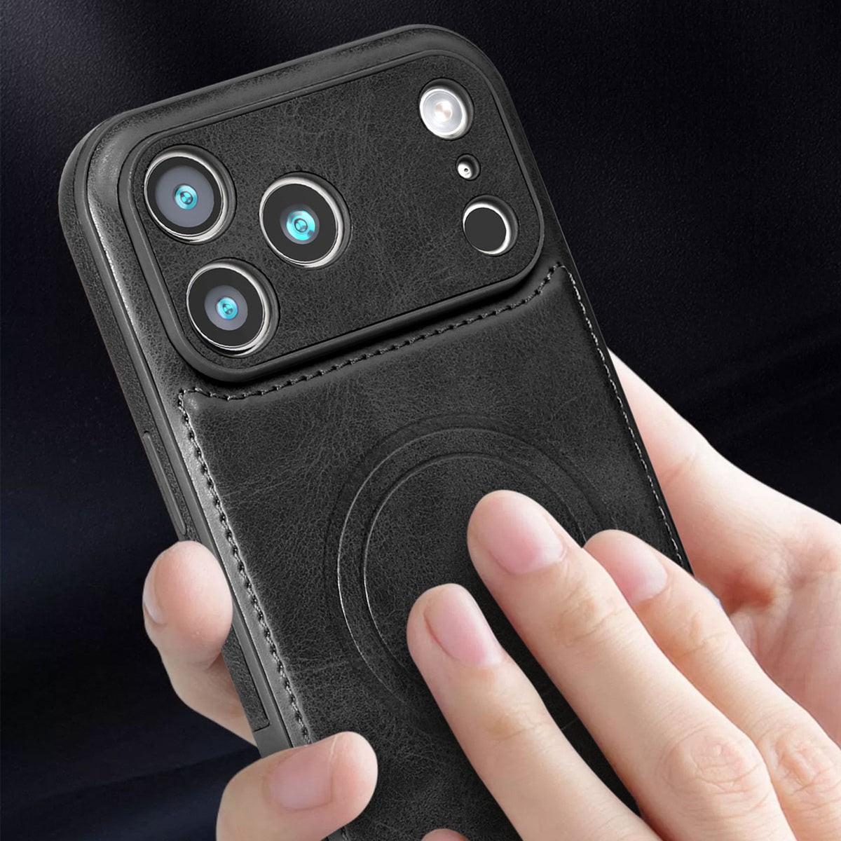 Retro PU Leather Magnetic Phone Case Compatible with iPhone 17 Series, Built‑in Mag‑Safe Magnets, Camera Raised Protection Shockproof Slim Cover