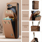 Leather Wallet Lanyard Case Cover for Samsung Flip Serie