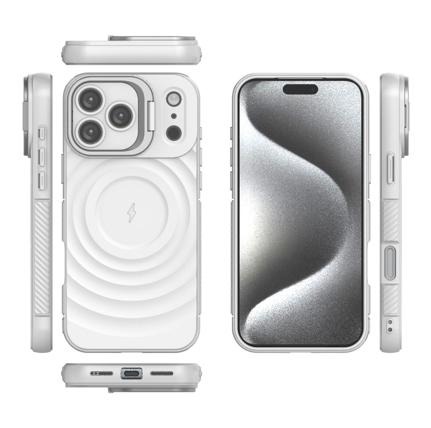 Soft Silicone Metal Lens Protector iPhone Case with Built-in Magnetic Ring