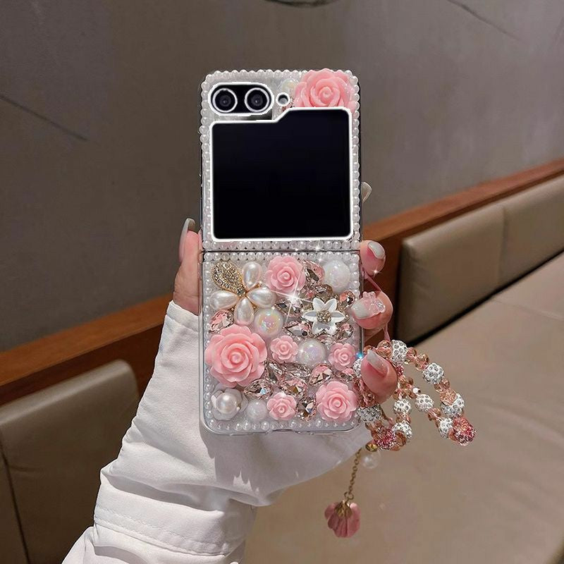 Crystal Flower Case Cover for Samsung Flip Serie