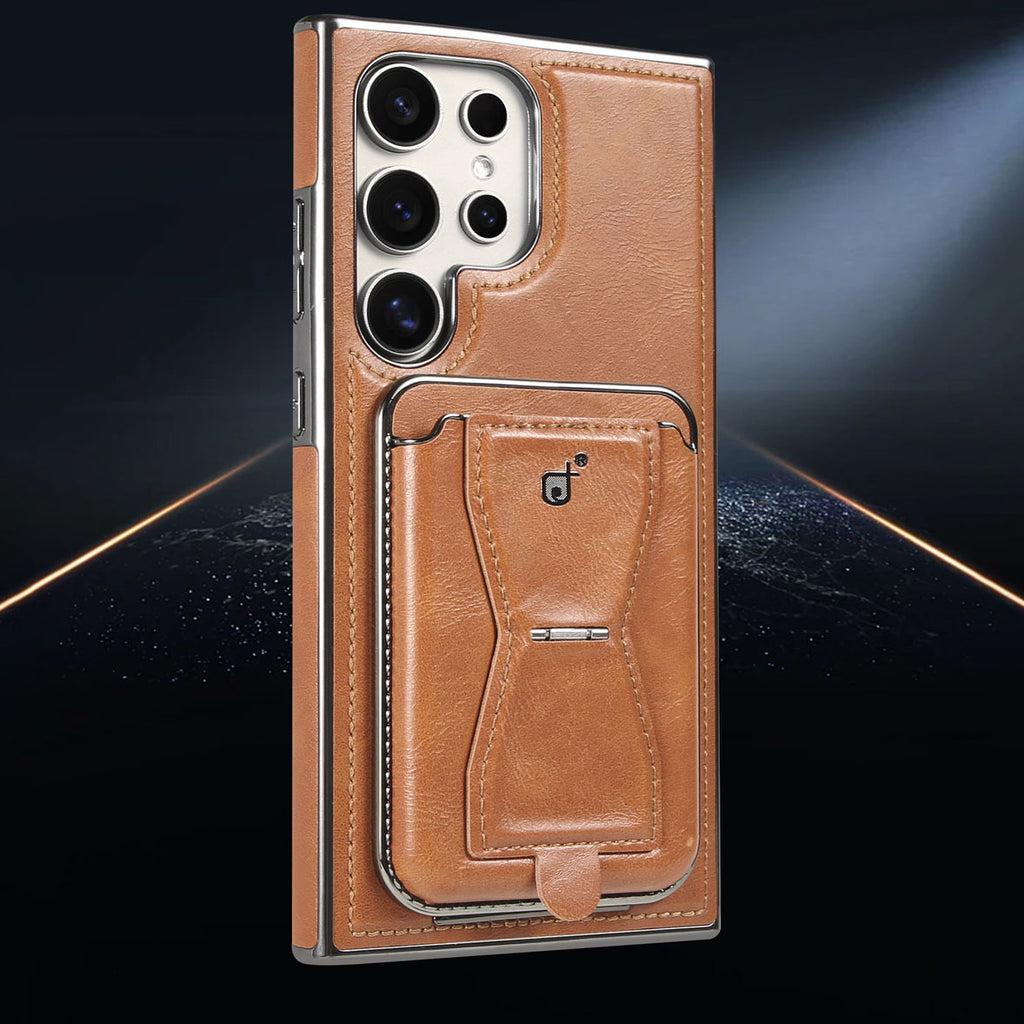 Leather Magnetic Card Case Cover for Samsung S Series