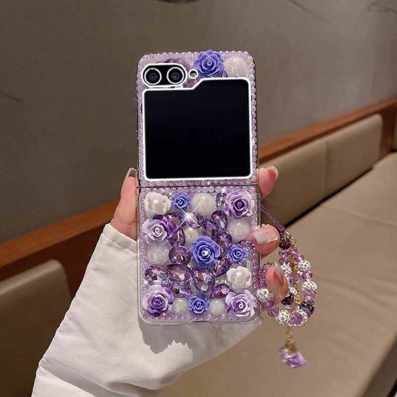 Crystal Flower Case Cover for Samsung Flip Serie