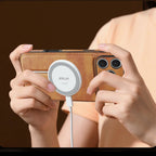 Leather Texture Smartphone Casing, iPhone Accessory with Metal Foldable Kickstand, Raised Camera Guard and Protection Features
