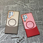 Two-Color Splicing Magnetic Frosted Case Cover for Samsung S Series