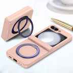 Solid Color Case with Folding Magnetic Stand Case Cover for Samsung Flip Series