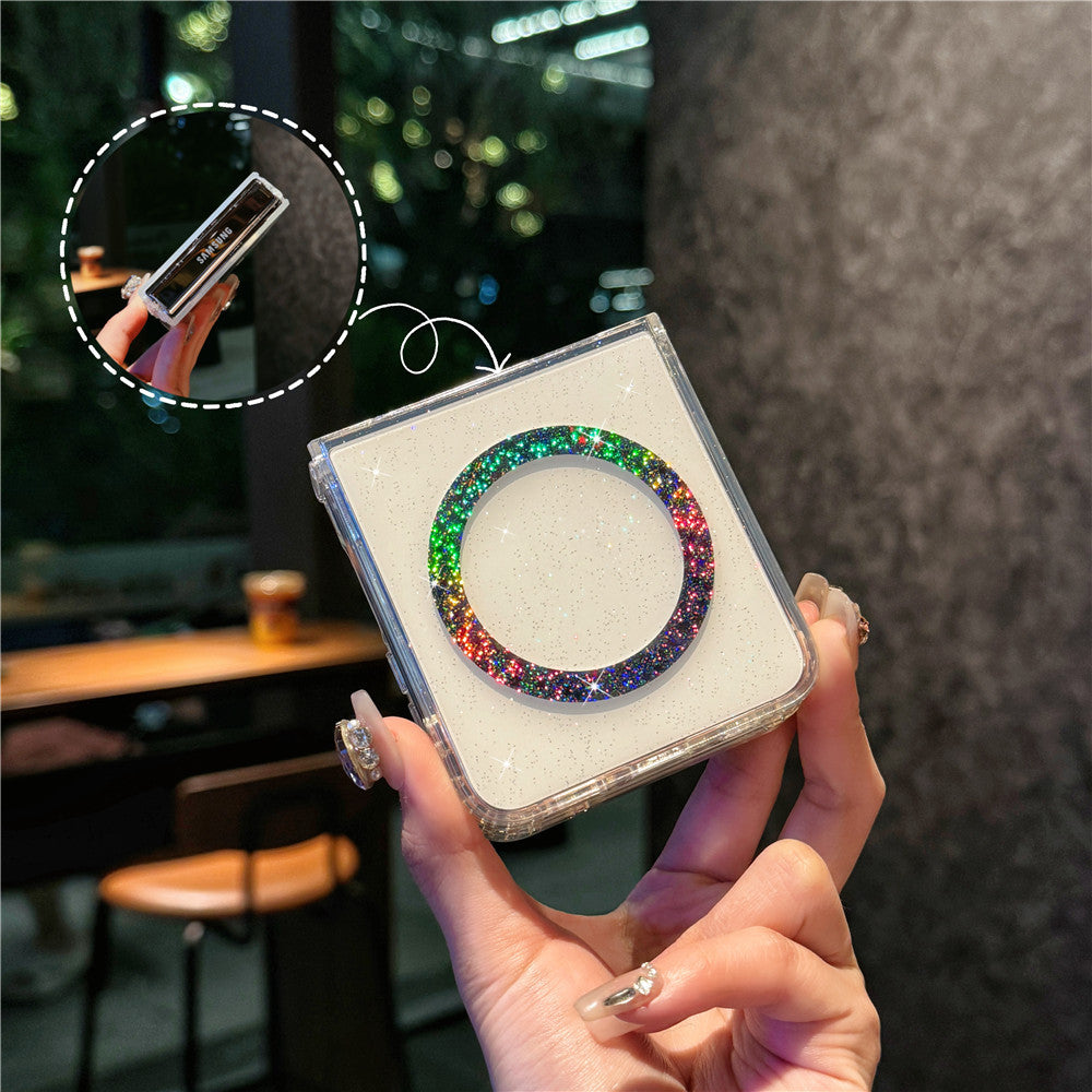 Transparent Glitter Magnetic Case Cover for Samsung Flip Serie