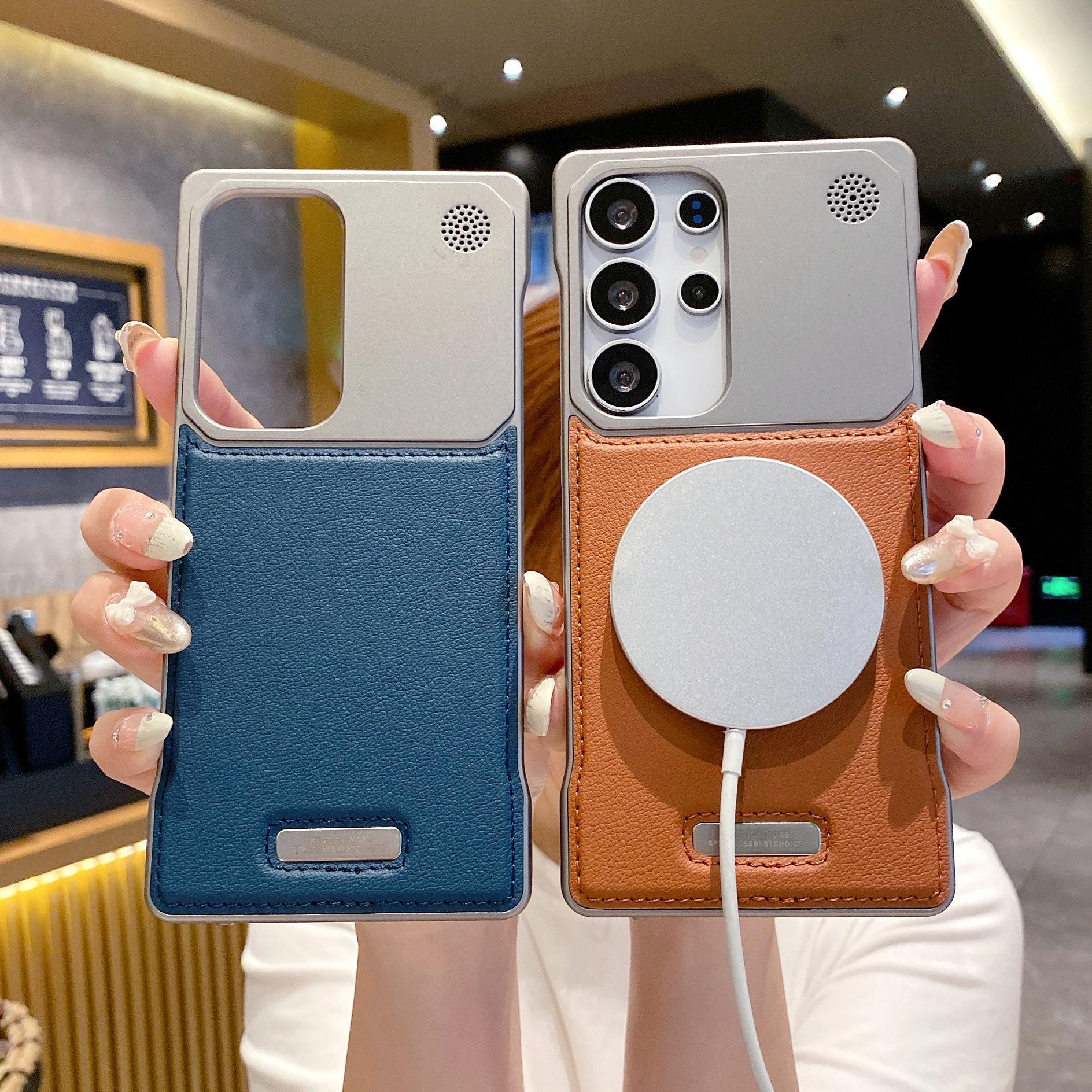 Metal Leather 2-in-1 Case Cover for Samsung S Series