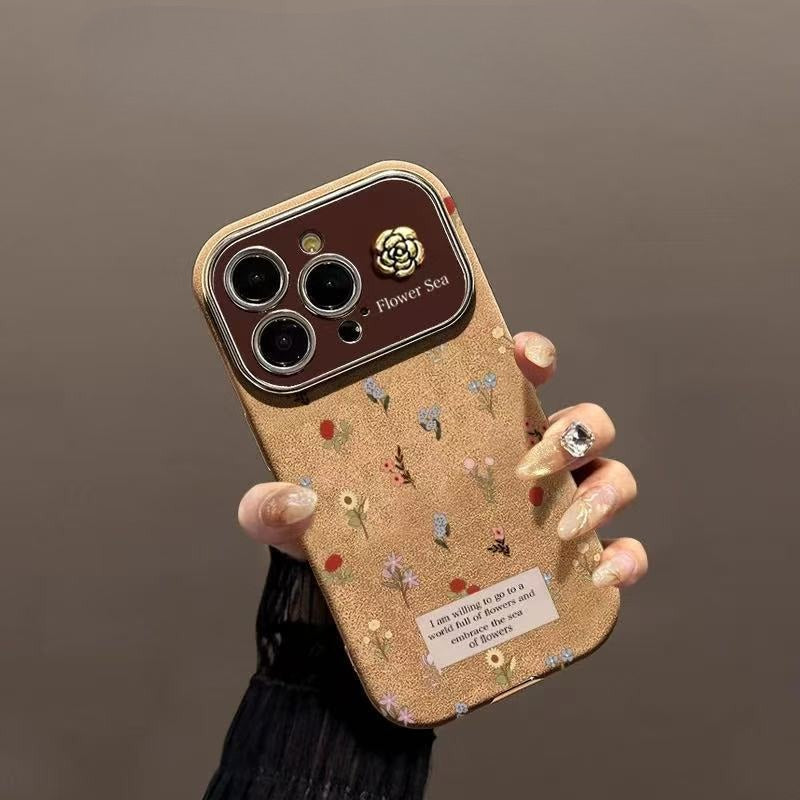 3D Floral Design Brown Leather Case for iPhone - Buy 2: FREE SHIPPING🛫 & 40% OFF 2nd🔥