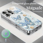 Crystal Butterfly Glass Magnetic Case Cover for iPhone