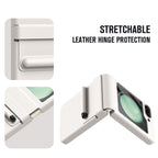 Leather Hinged Protective with Pen Slot Case Cover for Samsung Flip Serie