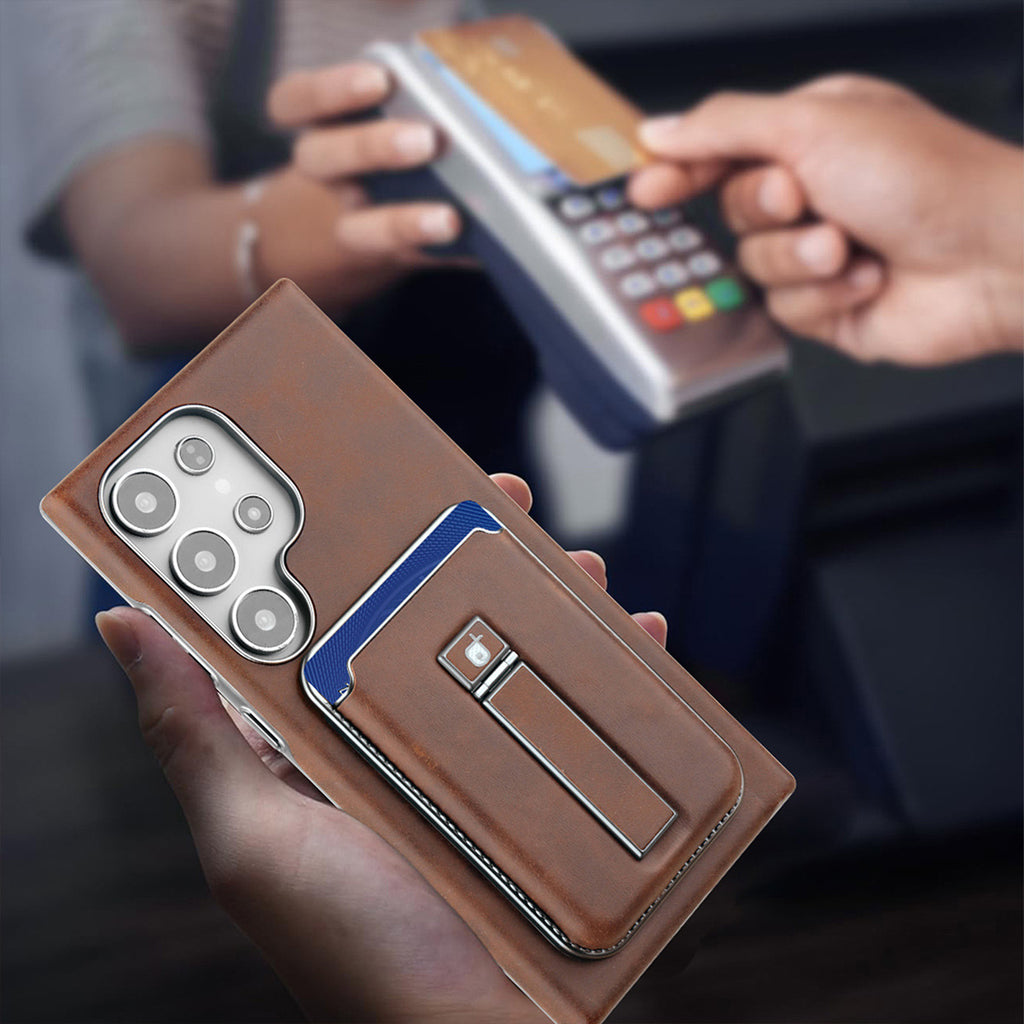 Leather Magnetic Card Case Holder Case Cover for Samsung S Series