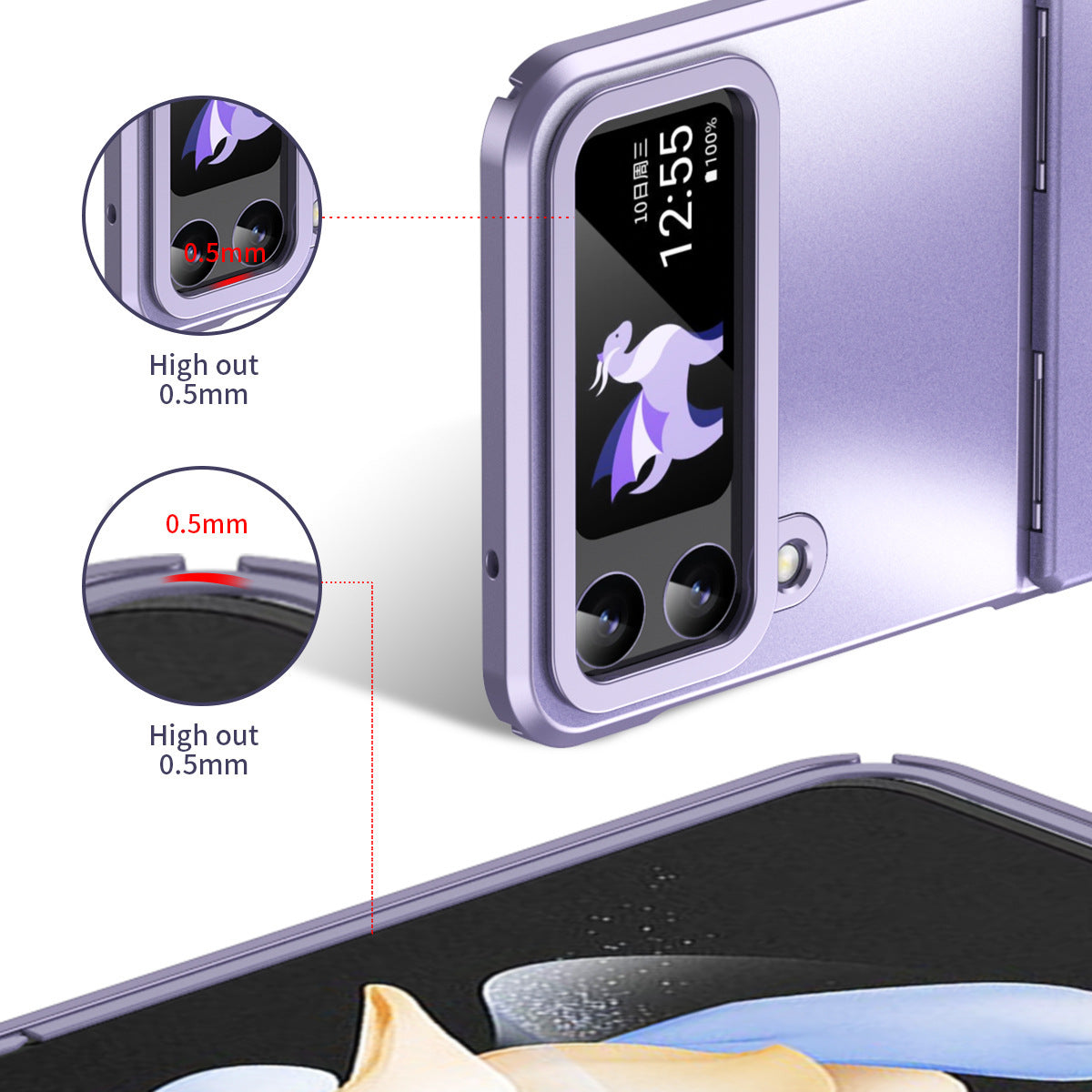 One-piece Metal All-around Protective Case Cover for Samsung Flip Series