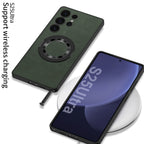 Suede Leather Magnetic Folding Stand Case Cover for Samsung S Series