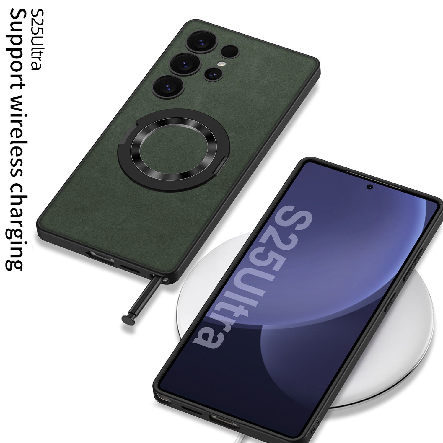 Suede Leather Magnetic Folding Stand Case Cover for Samsung S Series