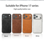 Retro PU Leather Magnetic Phone Case Compatible with iPhone 17 Series, Built‑in Mag‑Safe Magnets, Camera Raised Protection Shockproof Slim Cover