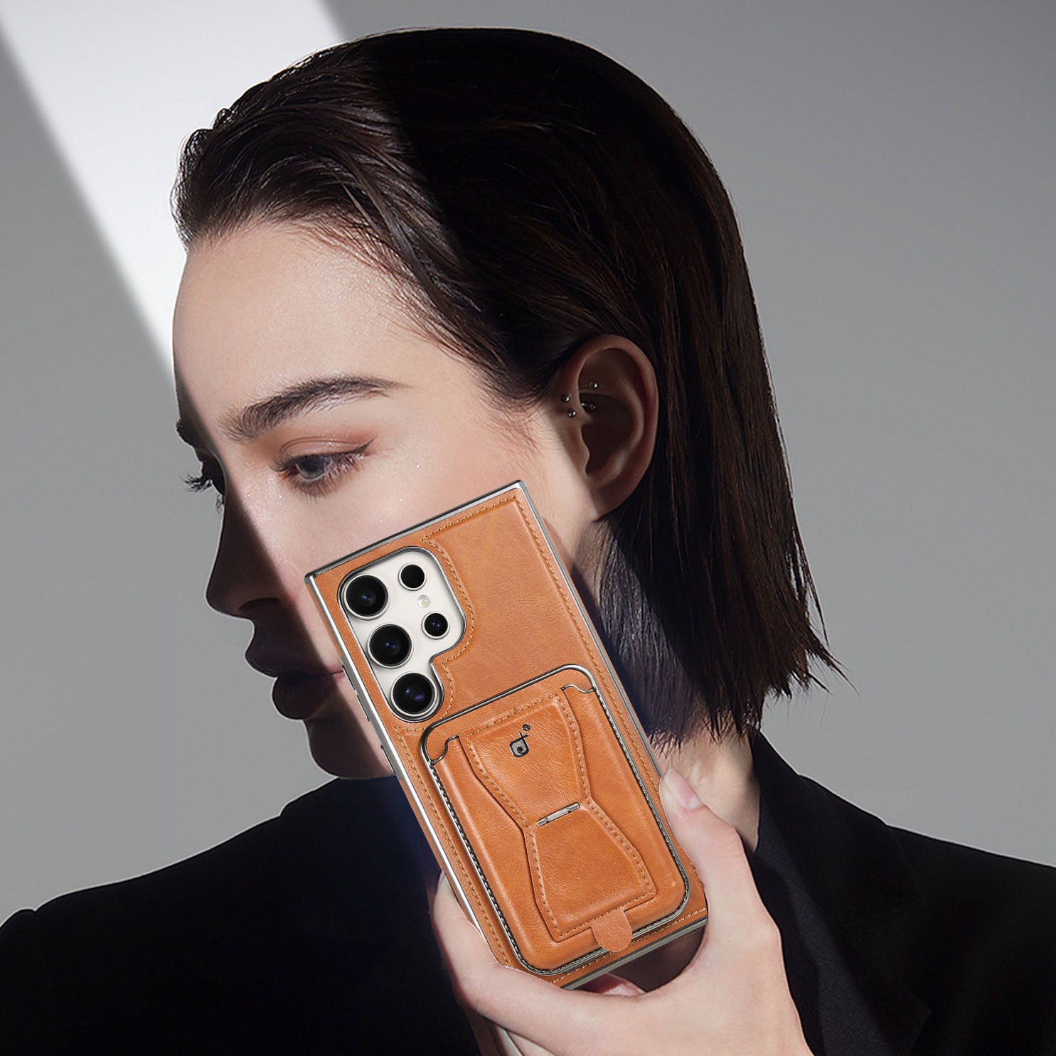 Leather Magnetic Card Case Cover for Samsung S Series