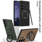 Suede Leather Magnetic Folding Stand Case Cover for Samsung S Series