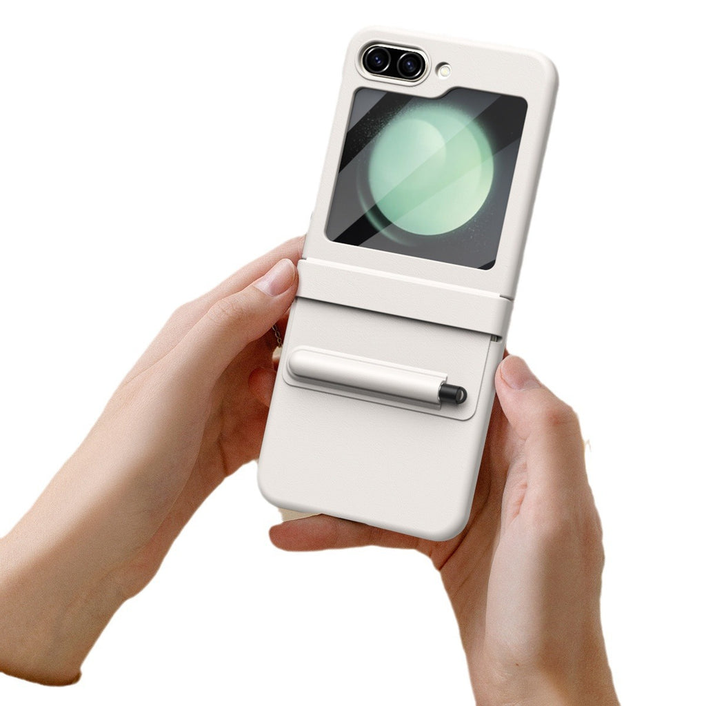 Leather Hinged Protective with Pen Slot Case Cover for Samsung Flip Serie