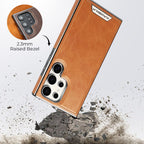 Leather Exterior and Suede Interior Luxury Case Cover for Samsung S Series