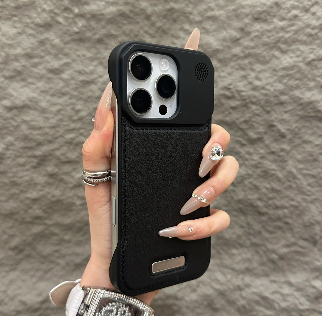 Metal Leather Aroma Case Cover for iPhone