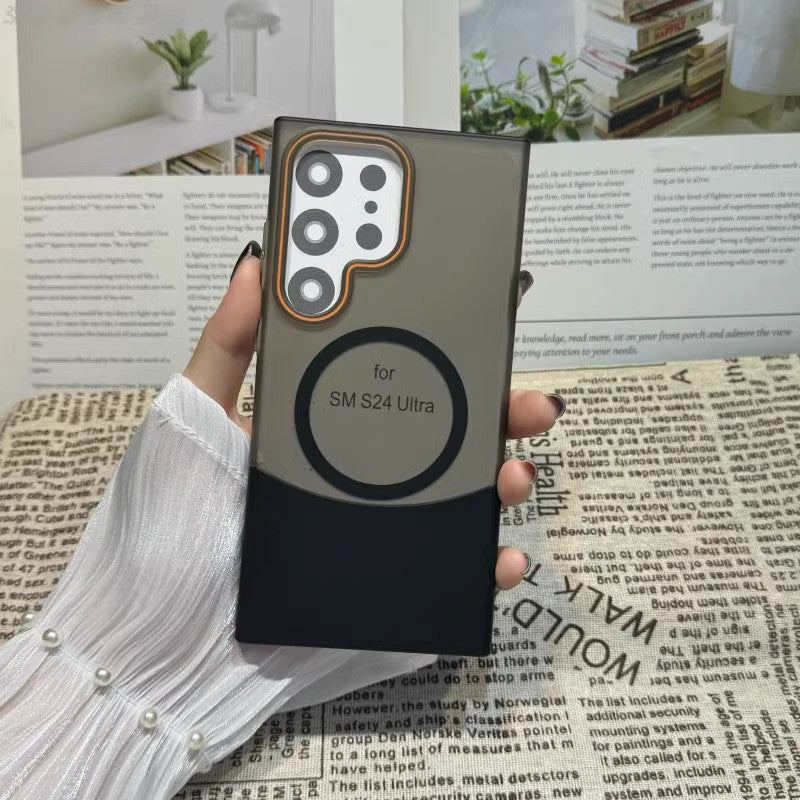 Two-Color Splicing Magnetic Frosted Case Cover for Samsung S Series