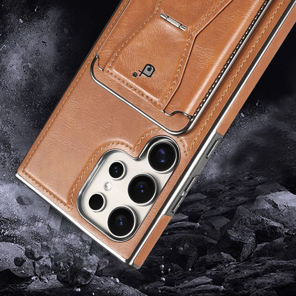 Leather Magnetic Card Case Cover for Samsung S Series