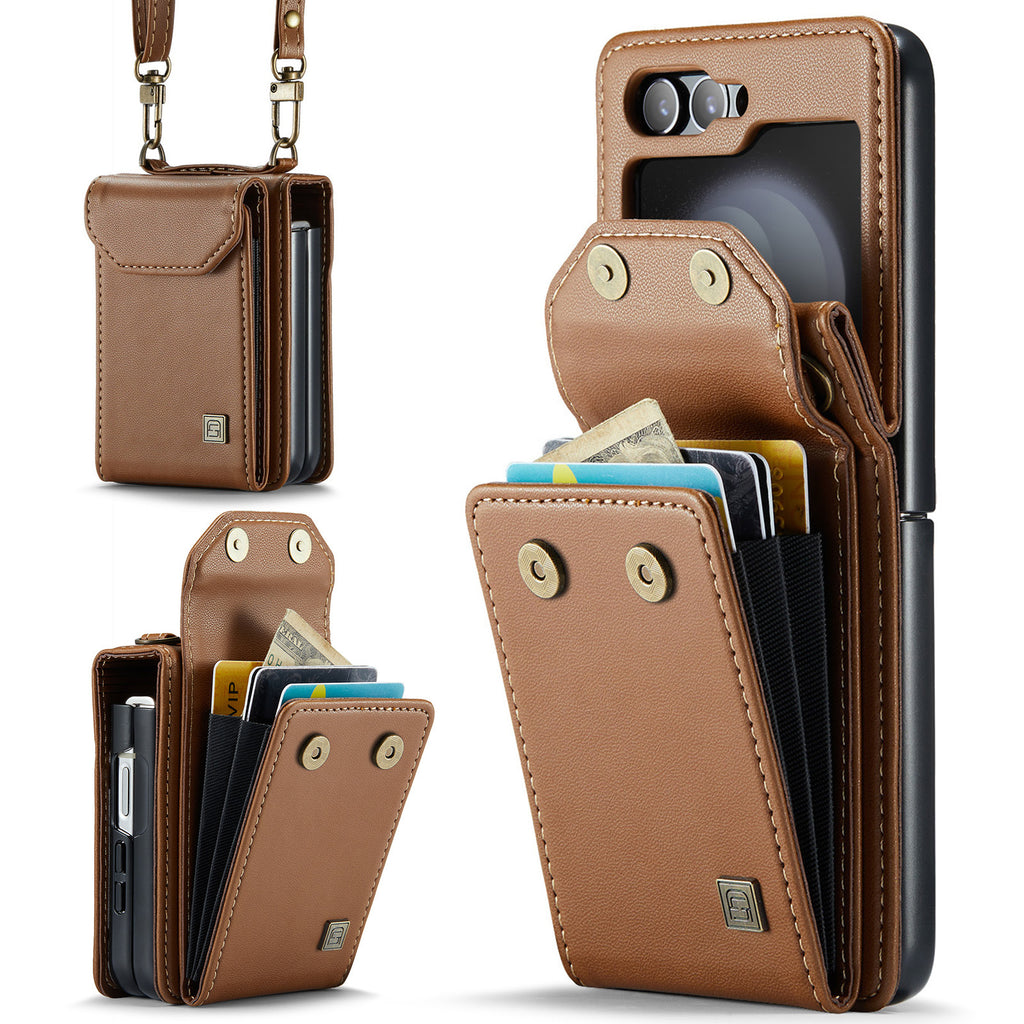 Leather Wallet Lanyard Case Cover for Samsung Flip Serie