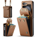 Leather Wallet Lanyard Case Cover for Samsung Flip Serie