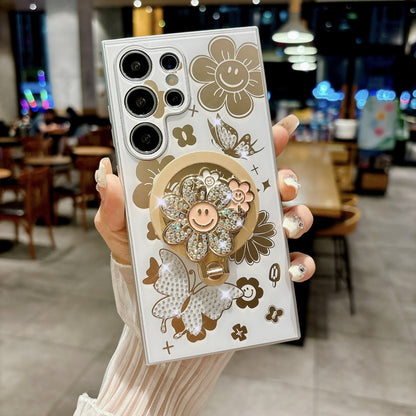Folding Smiley Stand Magnetic Case Cover for Samsung S Series