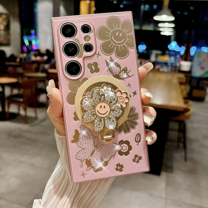 Folding Smiley Stand Magnetic Case Cover for Samsung S Series