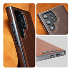 Leather Exterior and Suede Interior Luxury Case Cover for Samsung S Series