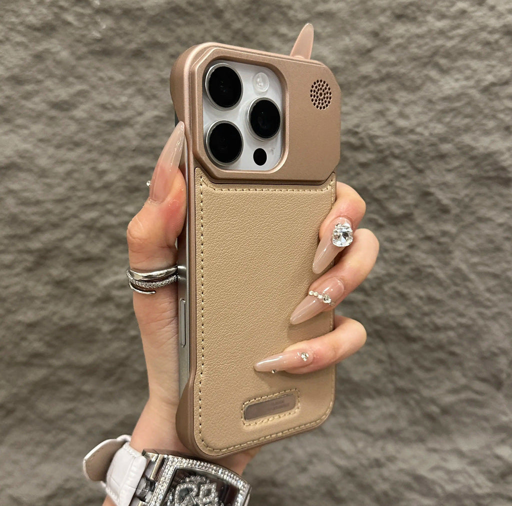 Metal Leather Aroma Case Cover for iPhone