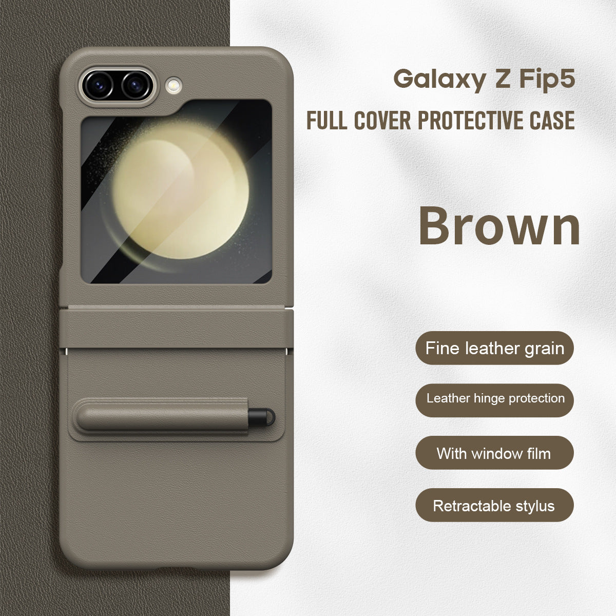 Leather Hinged Protective with Pen Slot Case Cover for Samsung Flip Serie
