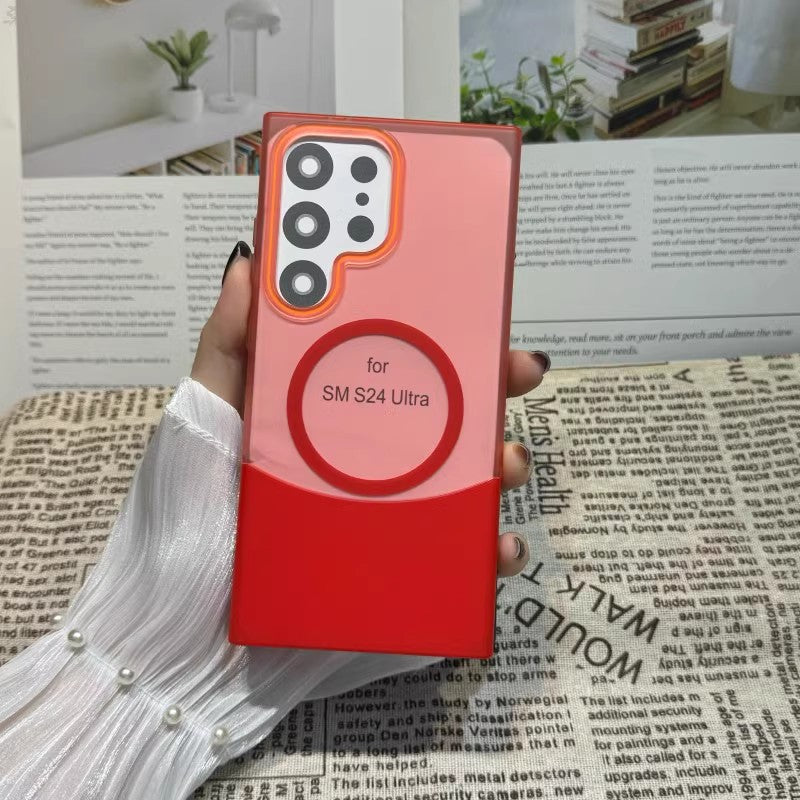 Two-Color Splicing Magnetic Frosted Case Cover for Samsung S Series