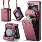 Leather Wallet Lanyard Case Cover for Samsung Flip Serie