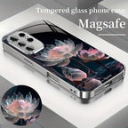 Snow Lotus Magsafe Tempered Glass Case Cover for Samsung S Series