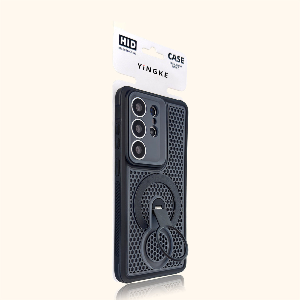 Polycarbonate Cellphone Case for Galaxy Series - Heavy Duty Protection, Foldable Stand Kickstand, Honeycomb Heat Dissipation, Wireless Charging Compatible, Shockproof, Magnetic Phone Accessories for Game Use, Automatic Flash Support