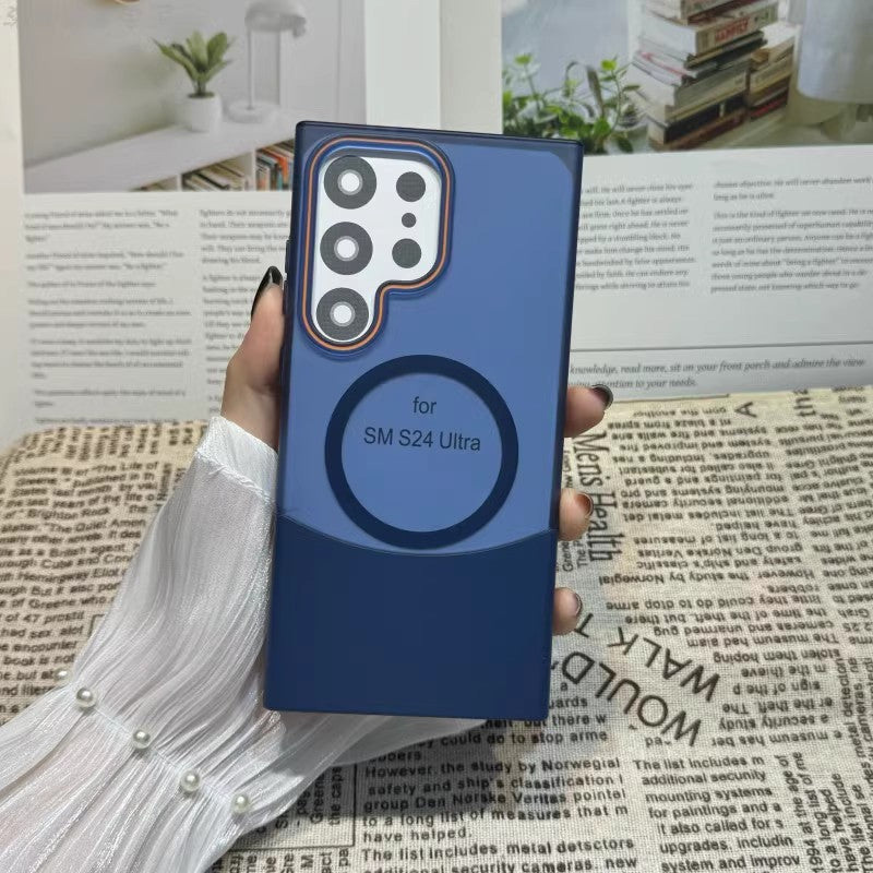 Two-Color Splicing Magnetic Frosted Case Cover for Samsung S Series